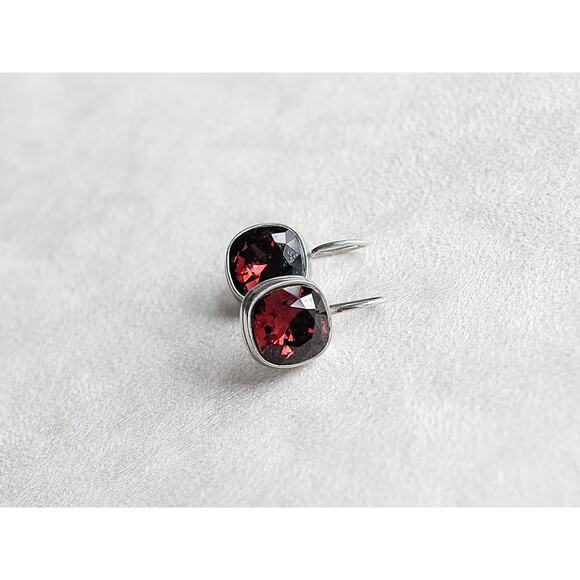 Brighton Dangle Earrings Faceted Crystals Silver Plated French Hooks Retired - Picture 1 of 5